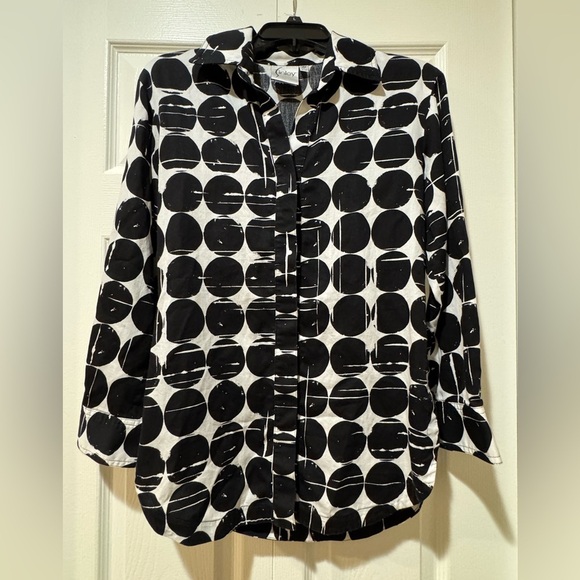 Finley poplin Polka Dot long sleeve tunic blouse Size XS  GUC - Picture 2 of 8